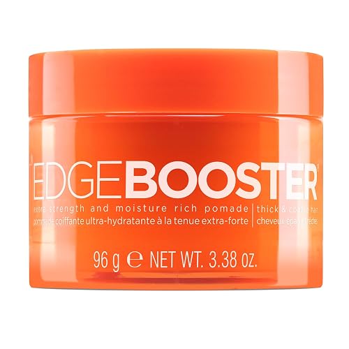 Style Factor Edge Booster Extra Strength & Moisture Rich Pomade | Strong Hold Edge Control Gel for Thick & Coarse Hair | High Shine, Non-Greasy