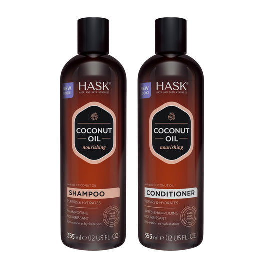HASK Coconut Nourishing Shampoo + Conditioner Set | For All Hair Types, Sulfate-Free, Paraben-Free, Gluten-Free, Cruelty-Free, Color Safe | 12oz each Beauty & Personal Care HASK