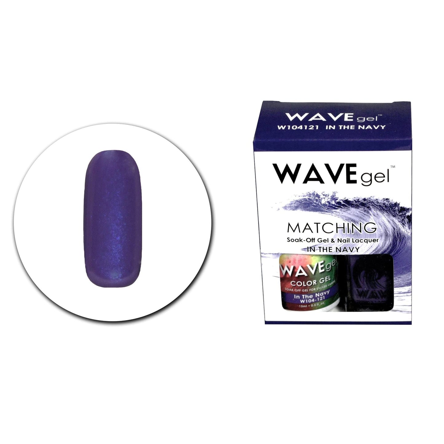 WAVEGEL Soak-0ff Gel & Nail Lacquer Matching Duo Set - In The Navy - W104121-104121 I 0.5 Oz Beauty & Personal Care WAVE gel