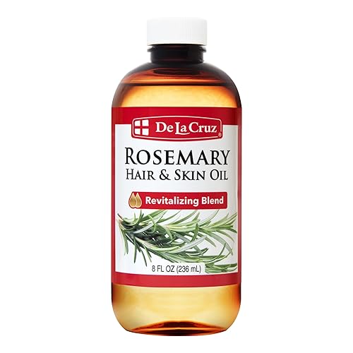 De La Cruz Rosemary Oil Blend Moisturizer with Castor, Avocado and Olive Oil - Topical Use Only 8 FL. OZ. (236 mL)