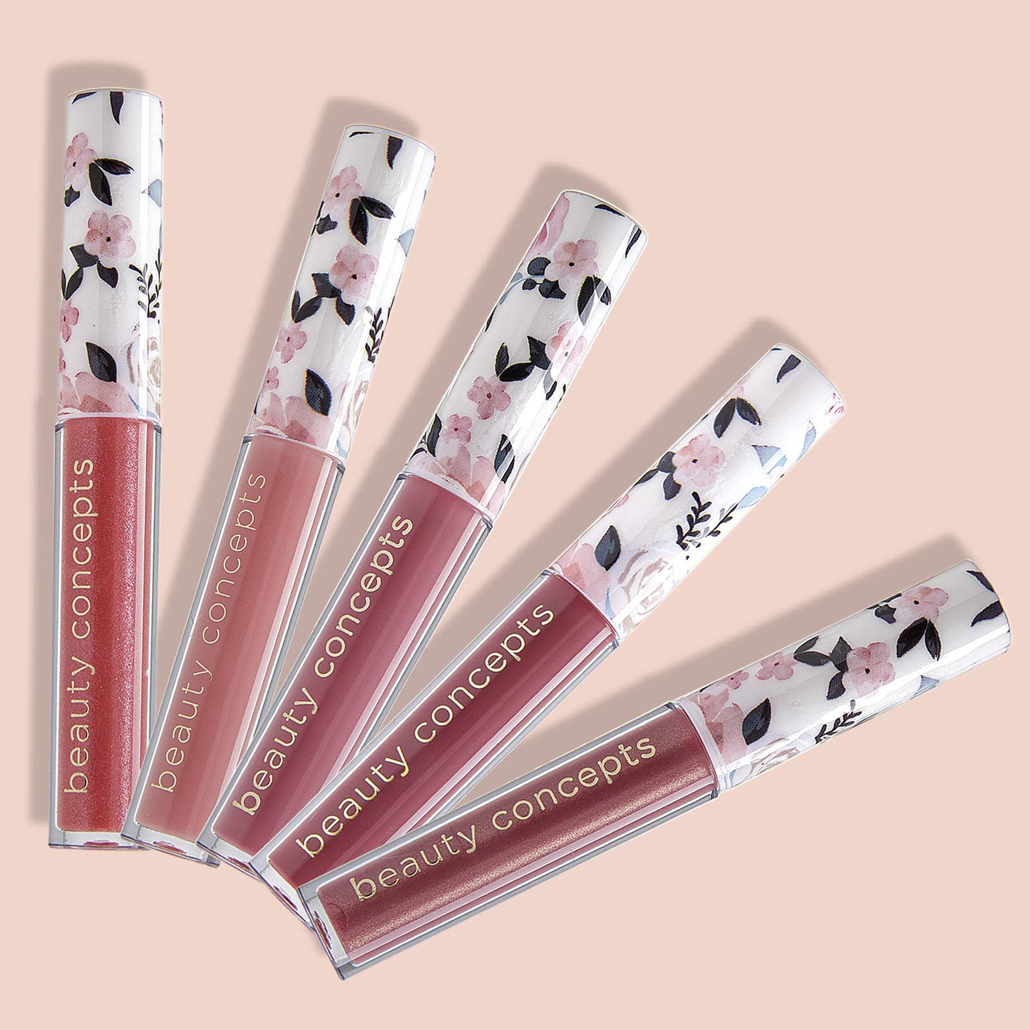 Beauty Concepts Lip Gloss Collection - Shimmering, Glossy Lip Makeup Set for a Radiant Finish, Floral Collection