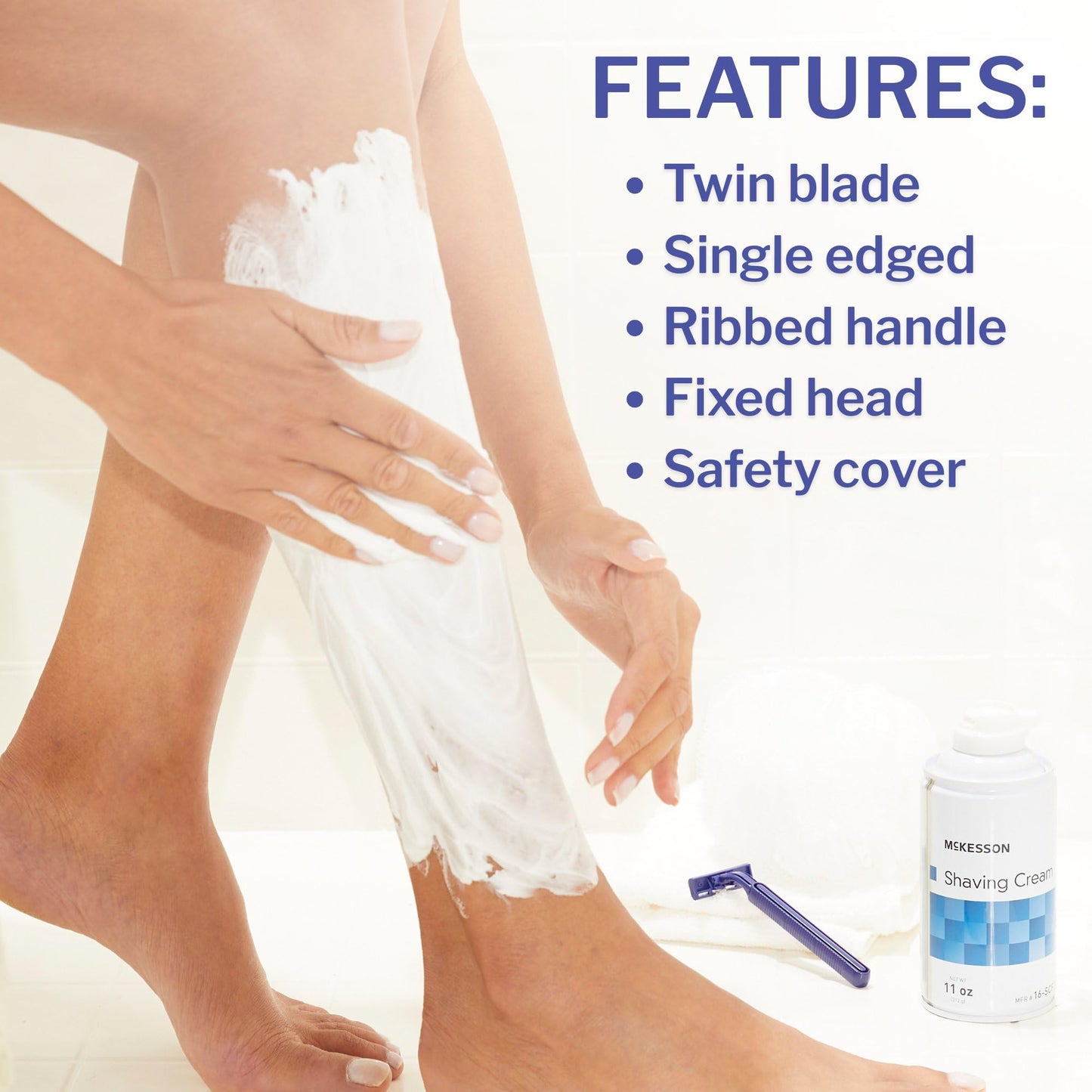 McKesson Disposable Razors, Blue, Stainless Steel, Tattoo, Travel, 50 ct Beauty and Personal Care McKesson