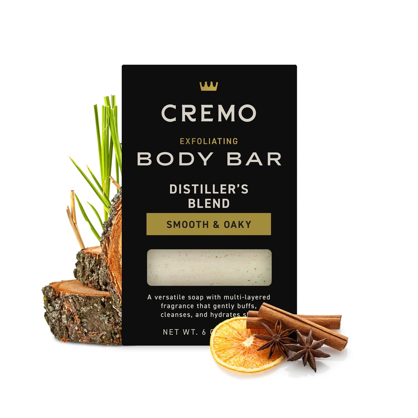 Cremo Exfoliating Body Bars Distiller's Blend - A Combination of Lava Rock and Oat Kernel Gently Polishes While Shea Butter Leaves Your Skin Feeling