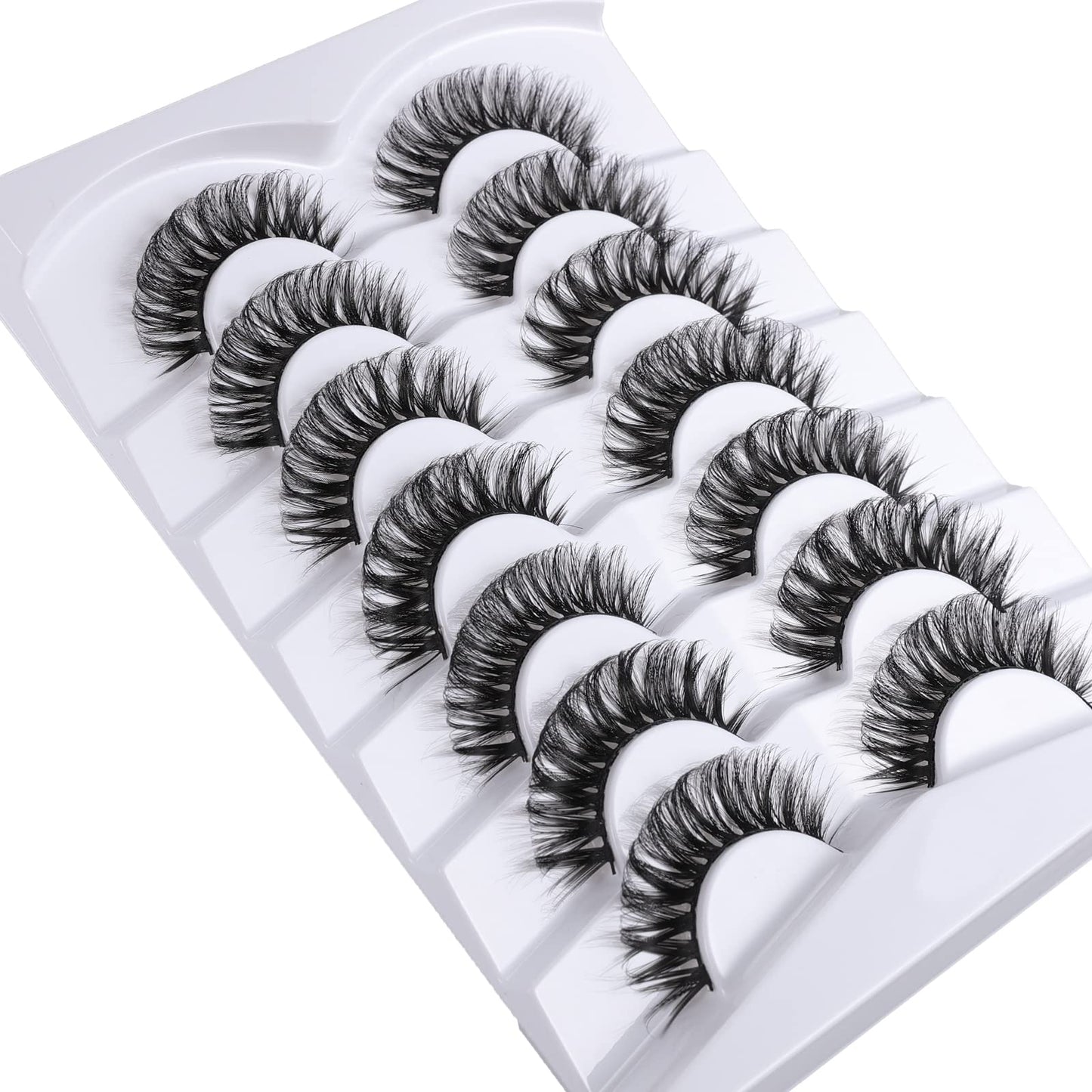 Mebver Russian Strip Lashes False Eyelashes Cat Eye Lashes Faux Mink Lashes Natural Look Fake Eyelashes Fluffy Wispy Lashes That Look Like Extensions