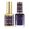 DND DC Gel Polish Set, Purple Collection, UV/LED Gel Polish and Air Dry Nail Lacquer, Matching Chip-Free Polish Duo, 261 Puzzled Purple, 0.5 Fl Oz