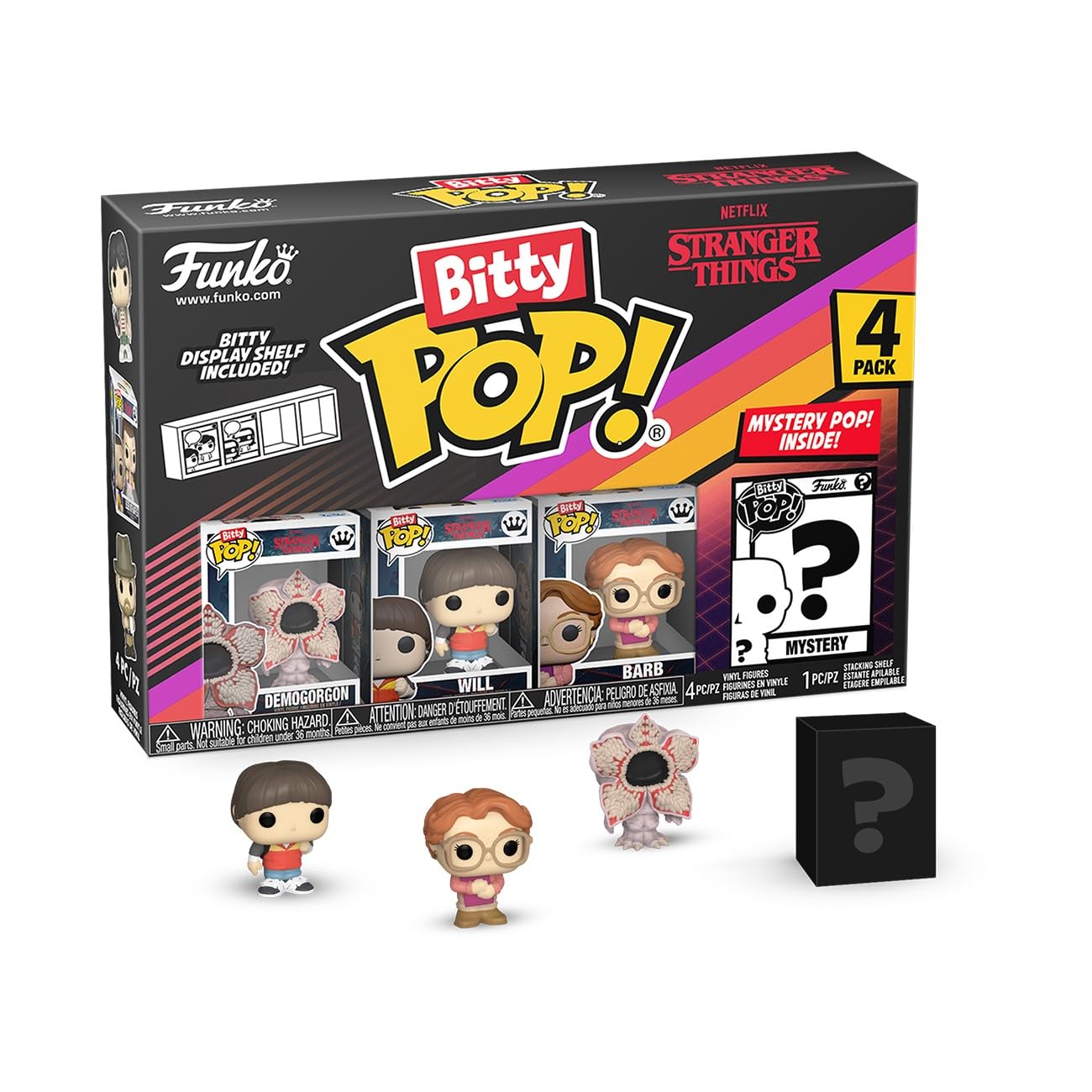 Funko Pop Bitty: Stranger Things - Demogorgon, Will, Barb, and Mystery Chase Figure - (Style May Vary) and A Surprise Mystery Mini Figure - 0.9 Inch…
