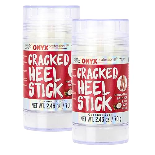 Onyx Professional Cracked Heel Repair Balm Stick for Dry Cracked Feet Treatment, Coconut Scent, 2 pack - Moisturizing Foot Balm, Rolls On, No Mess