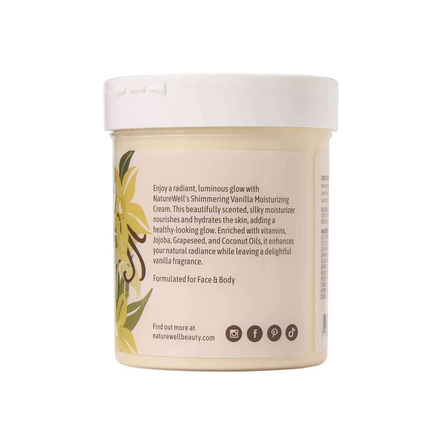 NATURE WELL Shimmering Vanilla Hydrate & Glow Moisturizing Cream For Face & Body, Intensely Nourishing & Softening, Delivers A Sparkling Radiance
