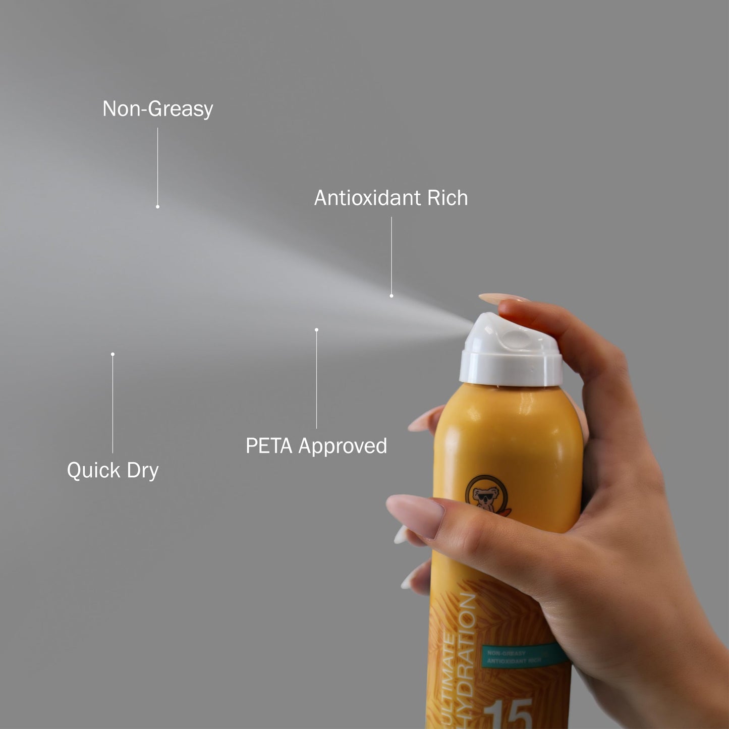 Australian Gold Continuous Spray Sunscreen SPF 15, 6 Ounce, Dries Fast, Broad Spectrum, Water Resistant, Non-Greasy, Oxybenzone Free, Cruelty Free,A70908