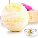 Bauble Bomb's Pina Colada Jewelry Surprise Deluxe X Large 9 oz Bath Bomb Fizzies Made in USA, Cruelty Free! Ring Size 09