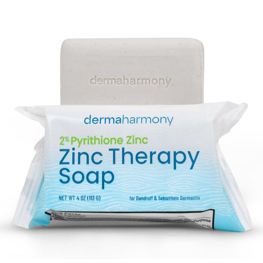 Dermaharmony 2% Pyrithione Zinc (ZnP) Bar Soap 4 oz - Crafted for Those with Skin Conditions - Seborrheic Dermatitis, Dandruff, Psoriasis, Eczema