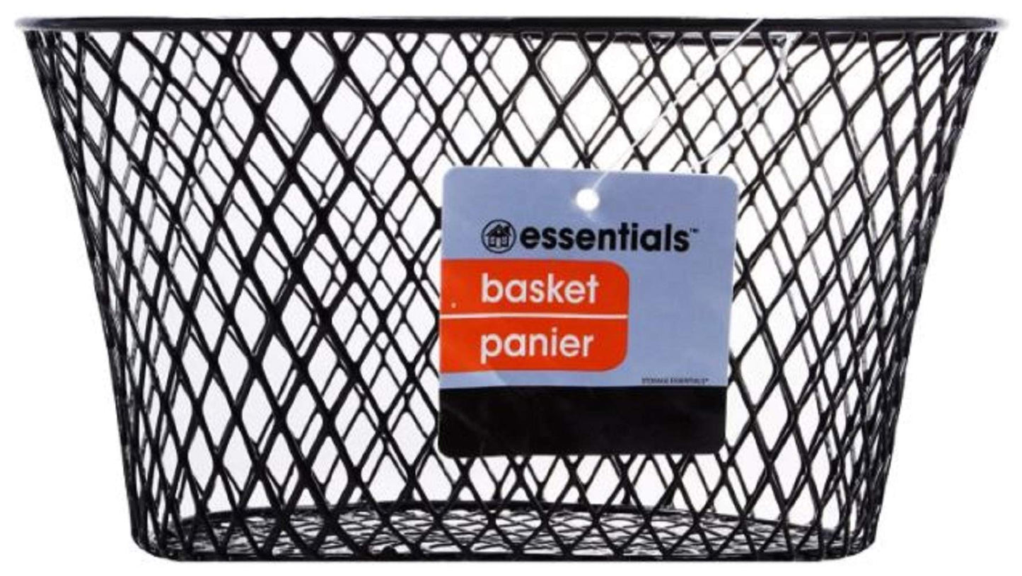 Small Metal Rectangular, Oval and Round Wire Baskets with or without Handles, Black and White, 4-ct Sets (Oval Black Without Handles)