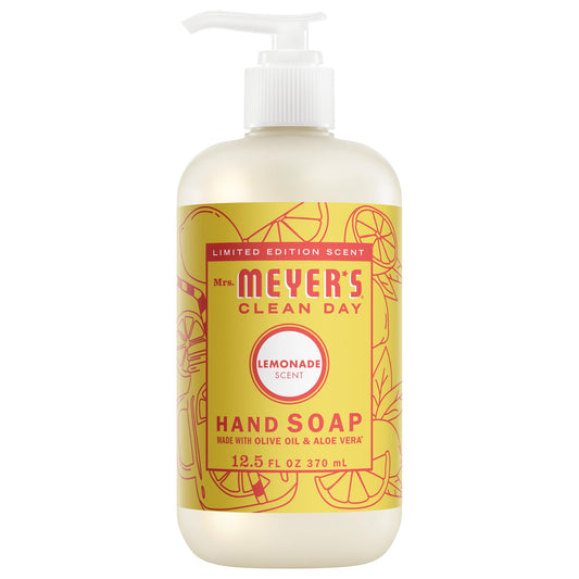 Mrs. MEYER'S CLEAN DAY Hand Soap, Lemonade Scent, 12.5 Fl Oz Bottle