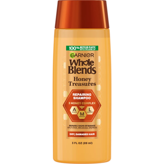 Garnier Whole Blends Honey Treasures Repairing Shampoo, for Dry, Damaged Hair, 3 Fl Oz (Travel Size), 1 Count (Packaging May Vary) Beauty and Personal Care Garnier Default Title