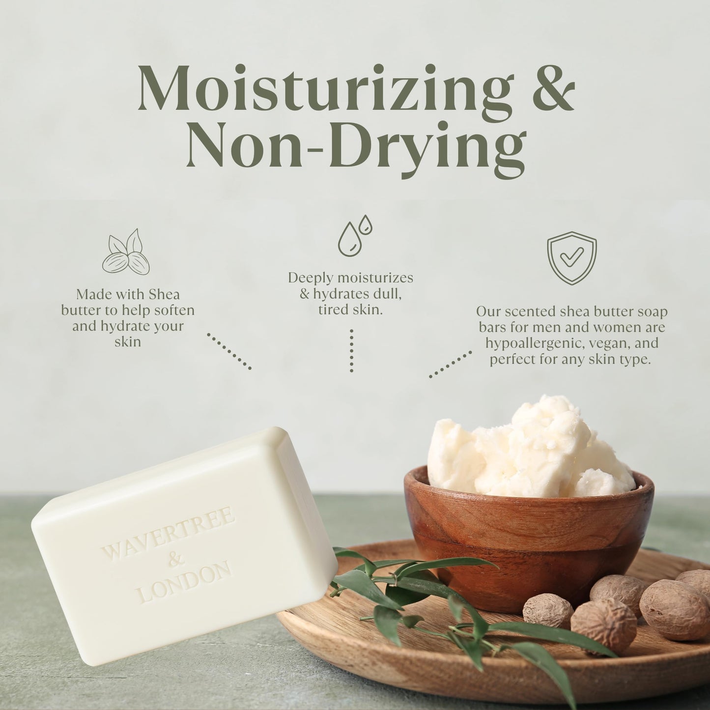 Wavertree & London White Orchid Scented Natural Soap (2 Bars), 7oz Moisturizing French Triple Milled Soap Bars enriched with shea butter - Pure Plant
