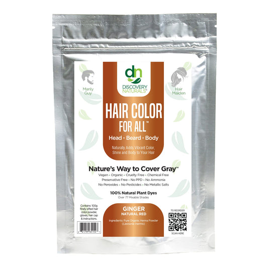Red Henna Hair Color For All Kit | 100% All Natural Hair Dye & Beard Dye Powder (Ginger Natural Red) Organic, Herbal & Vegan Chemical & Cruelty Free