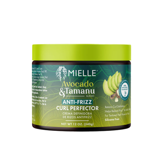 Mielle Organics Avocado & Tamanu Anti-Frizz Curl Cream for Textured Hair - Smoothing & Defining Cream to Lock In Moisture & Enhance Shine - Curly Hair