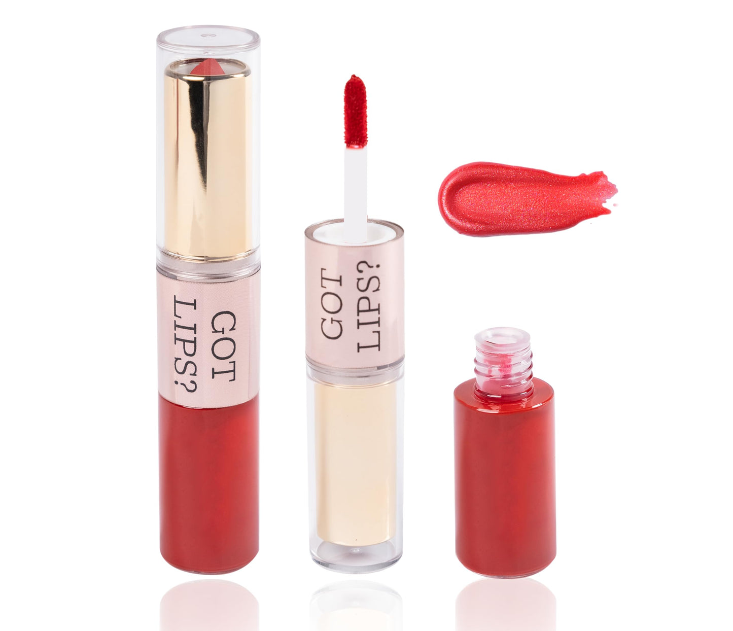 Got Lips? 2in1 Matte Lipstick & Liquid Lipgloss Lipstick - Richly Pigmented, Nourishing, Hydrating, Lightweight Velvety, Kissable, Anti-Smudging, Long