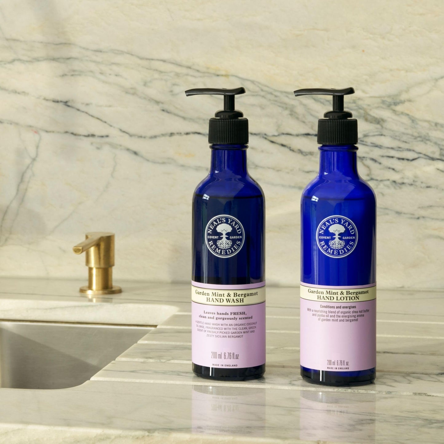 Neal's Yard Remedies Garden Mint & Bergamot Hand Wash | Refreshing Hand Soap | Certified Organic Hand Soap | 6.76 fl. oz.