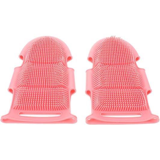 Beaupretty 2pcs Silicone Bath Scrubber Gloves for Women Soft Massage Exfoliating Body Brush with Flexible Bristles Portable Lightweight Back Clean Beauty and Personal Care Beaupretty