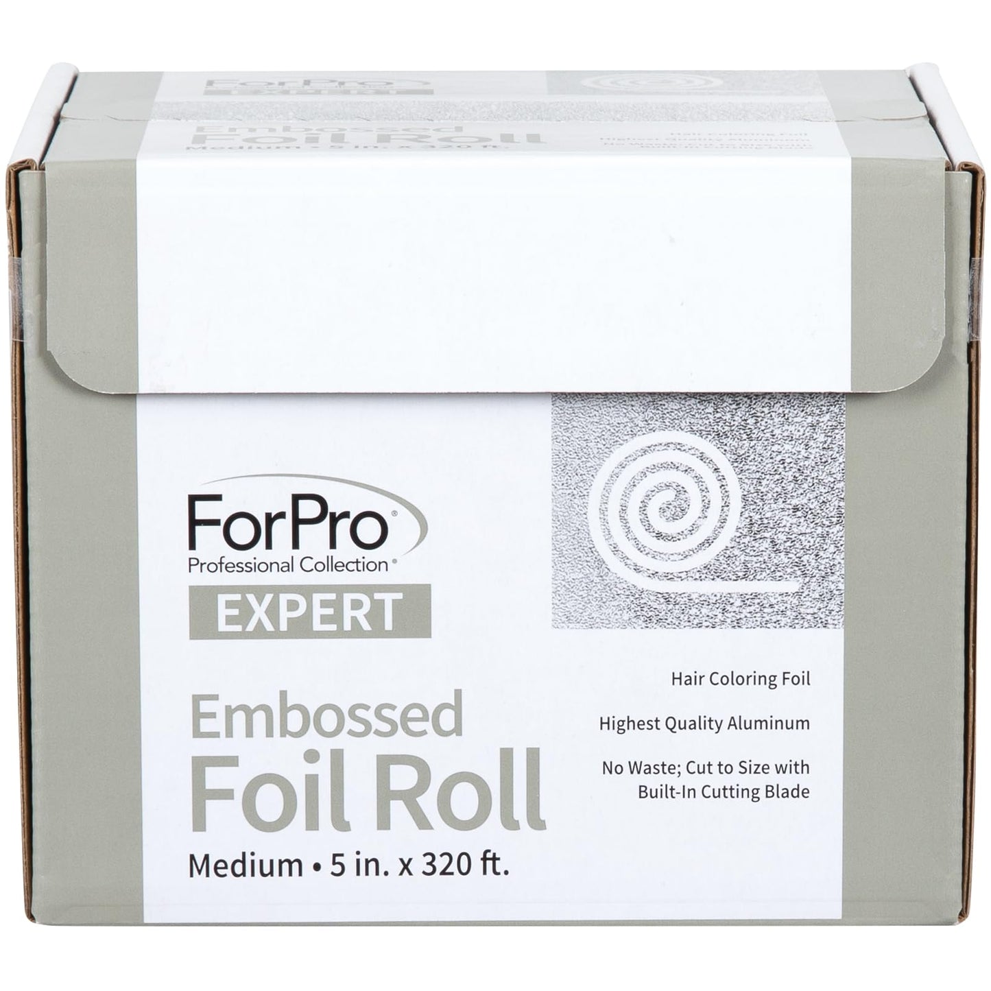 ForPro Professional Collection Expert Embossed Aluminum Foil Roll, 320 Ft Hair Foils for Color Application and Highlighting Services, Silver, Medium