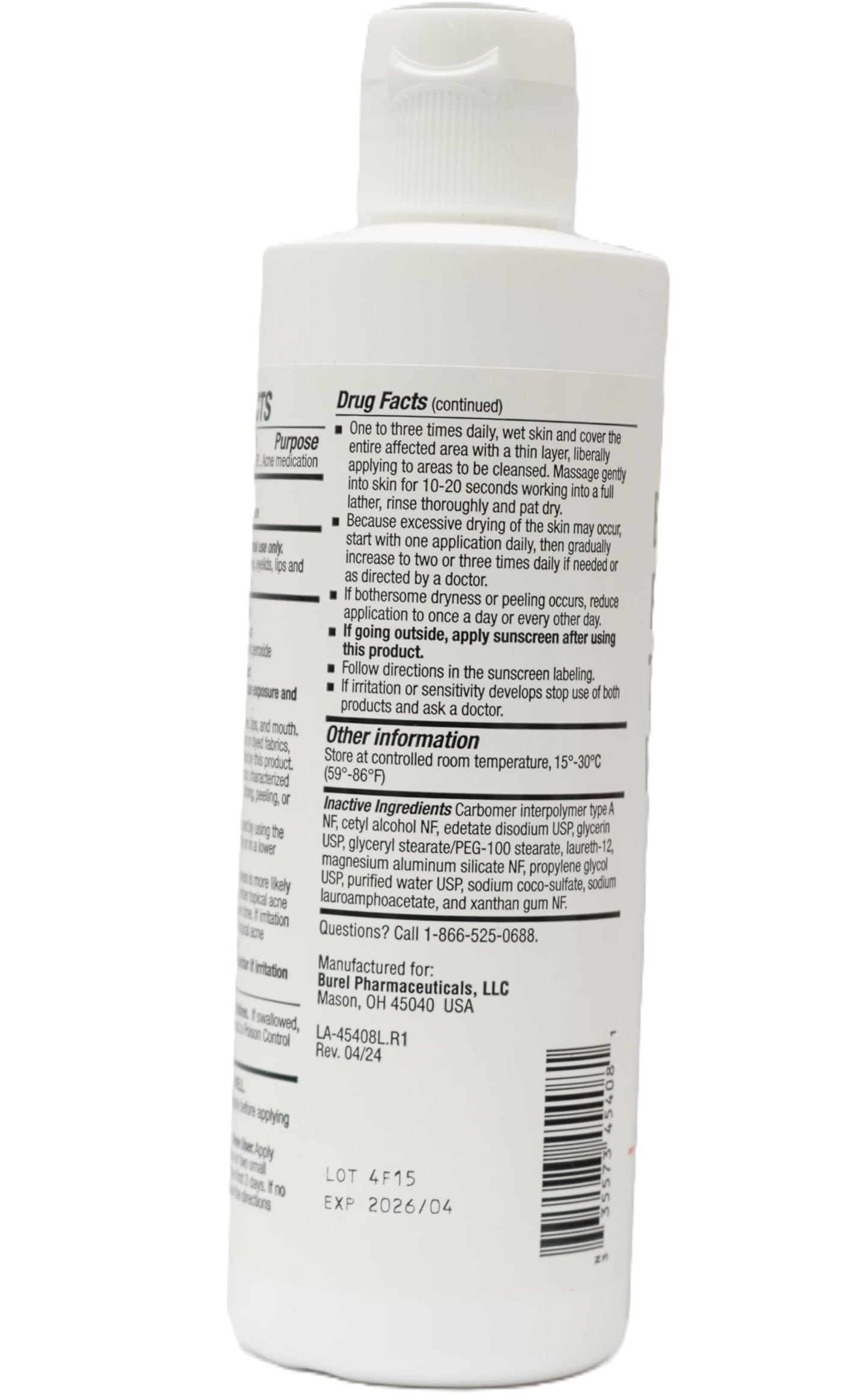 Burelpharma Benzoyl peroxide topical wash 10% Beauty & Personal Care Burelpharma