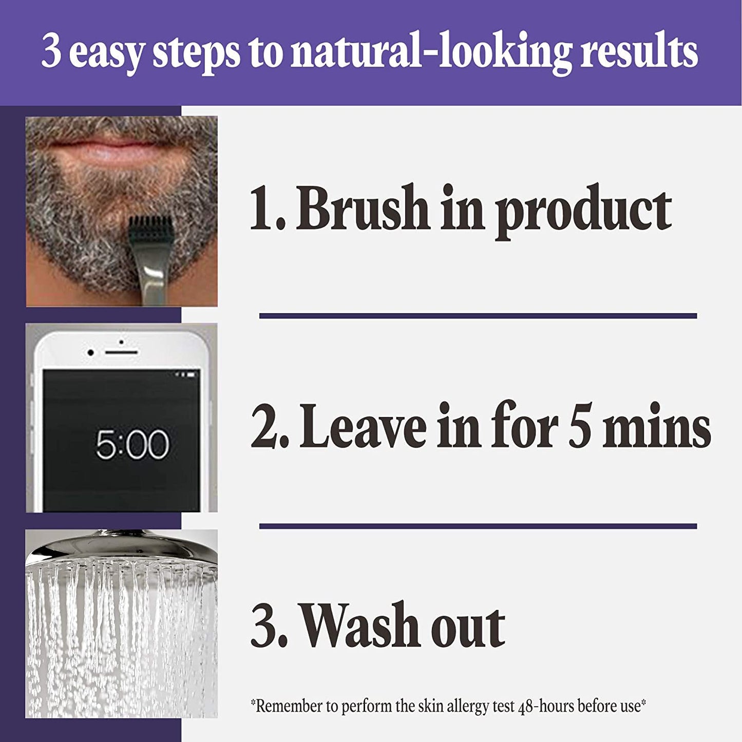 Just For Men Touch of Gray Mustache & Beard, Beard Coloring for Gray Hair with Brush Included for Easy Application, Light & Medium Brown B-25/35, Pack