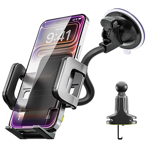 Bracketron TripGrip Window and Vent Mount, GPS Car Mount, Windshield Cell Phone Holder for Car, Includes Vent Clip