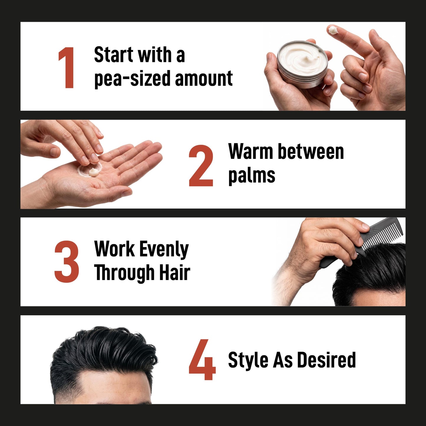Original Rascal Deluxe Pomade #5 - Hair Paste High Shine w/Strong Hold & Wet Look - Men's Styling Care Solution for All Hair Type - Natural Made