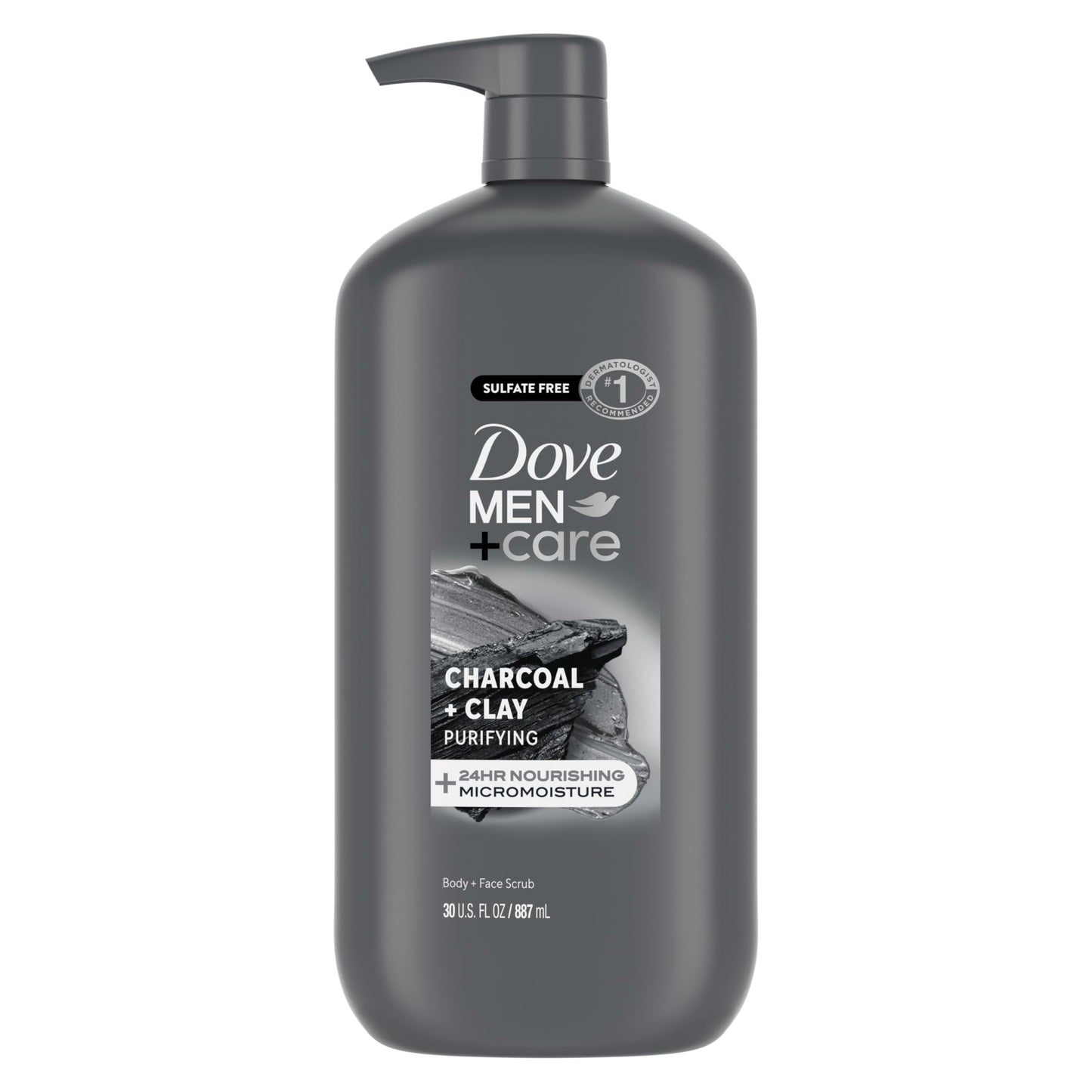 DOVE MEN + CARE Body and Face Scrub Charcoal + Clay Body Wash for Men with 24-Hour Nourishing Micromoisture Technology 30 oz Beauty & Personal Care DOVE MEN + CARE