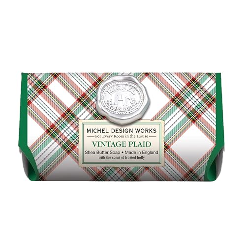 Michel Design Works Large Bath Soap Bar, Vintage Plaid