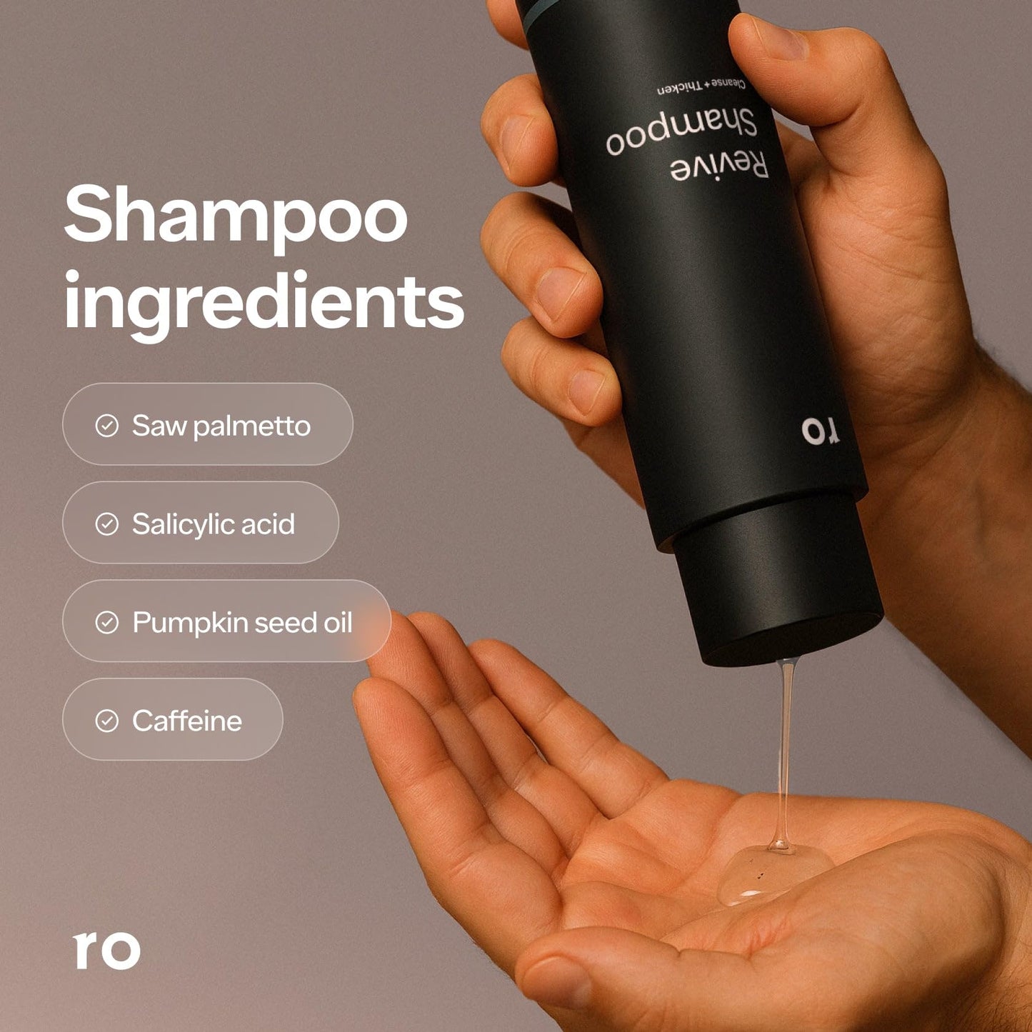 Ro Men's Revive Shampoo & Restore Conditioner Duo | Exfoliates, Clarifies, Fortifies & Moisturizes for Thicker Looking Hair, Made Without Sulfates