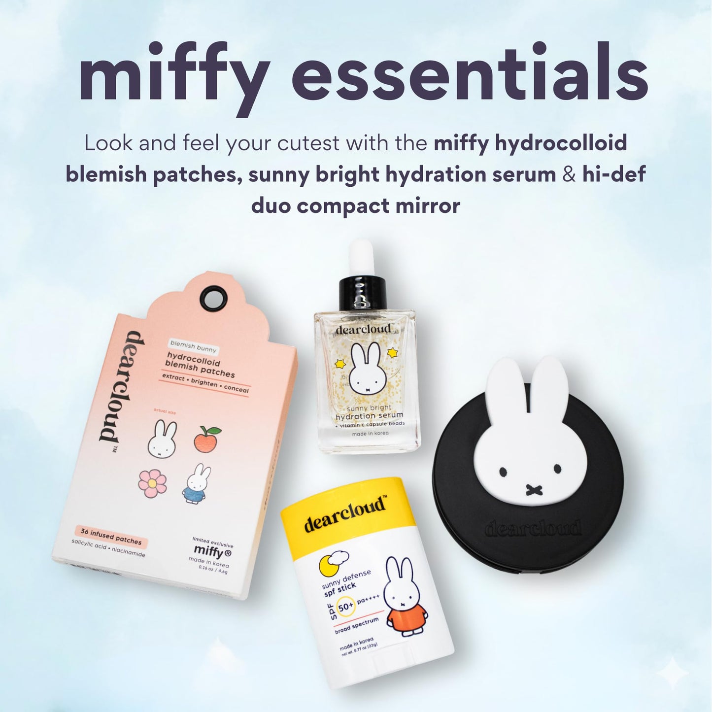 Miffy Sunny Defense Sun Stick SPF 50+ PA++++ - Korean Sunscreen for Face & Travel Size (.77 oz)