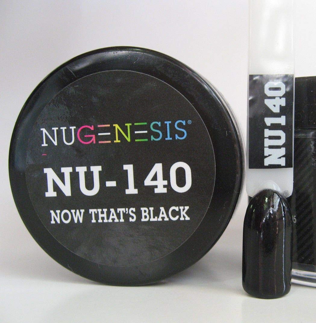 NuGenesis Nail Dipping Powder Color 1.5oz/43g Jar - (NU140 Now Thats Black) Beauty & Personal Care Nugenesis
