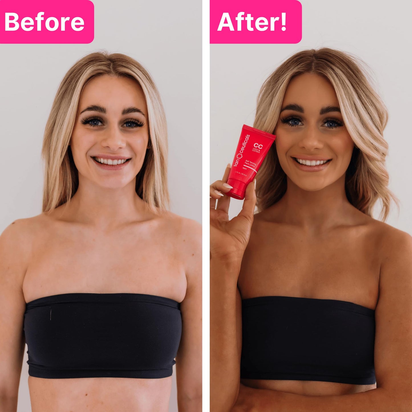 Tanceuticals Facial Self Tanner - Self Tanning Lotion for Face Gives Natural, Long Lasting Sunless Tan - Fresh Coconut Scent - Won’t Clog Pores or