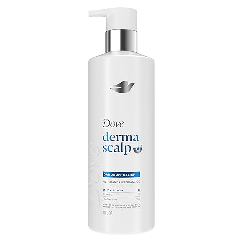 Dove Derma Scalp Dandruff Relief Shampoo 1 ct with Salicylic Acid, Sulfates and Niacinamide for Removing Flakes & Boosting Hair Resilience 16 fl oz