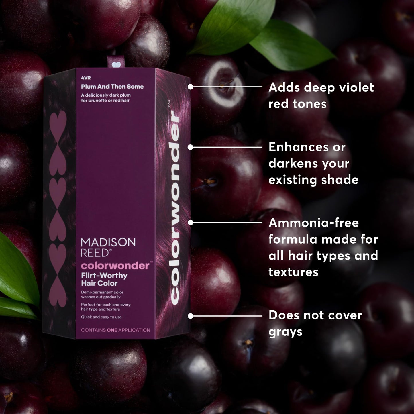 Madison Reed ColorWonder Demi-Permanent Hair Color Kit - 4VR Darkest Plum (Plum And Then Some) | Rich Jewel Tone, Lasts 25 Washes, Ammonia-Free
