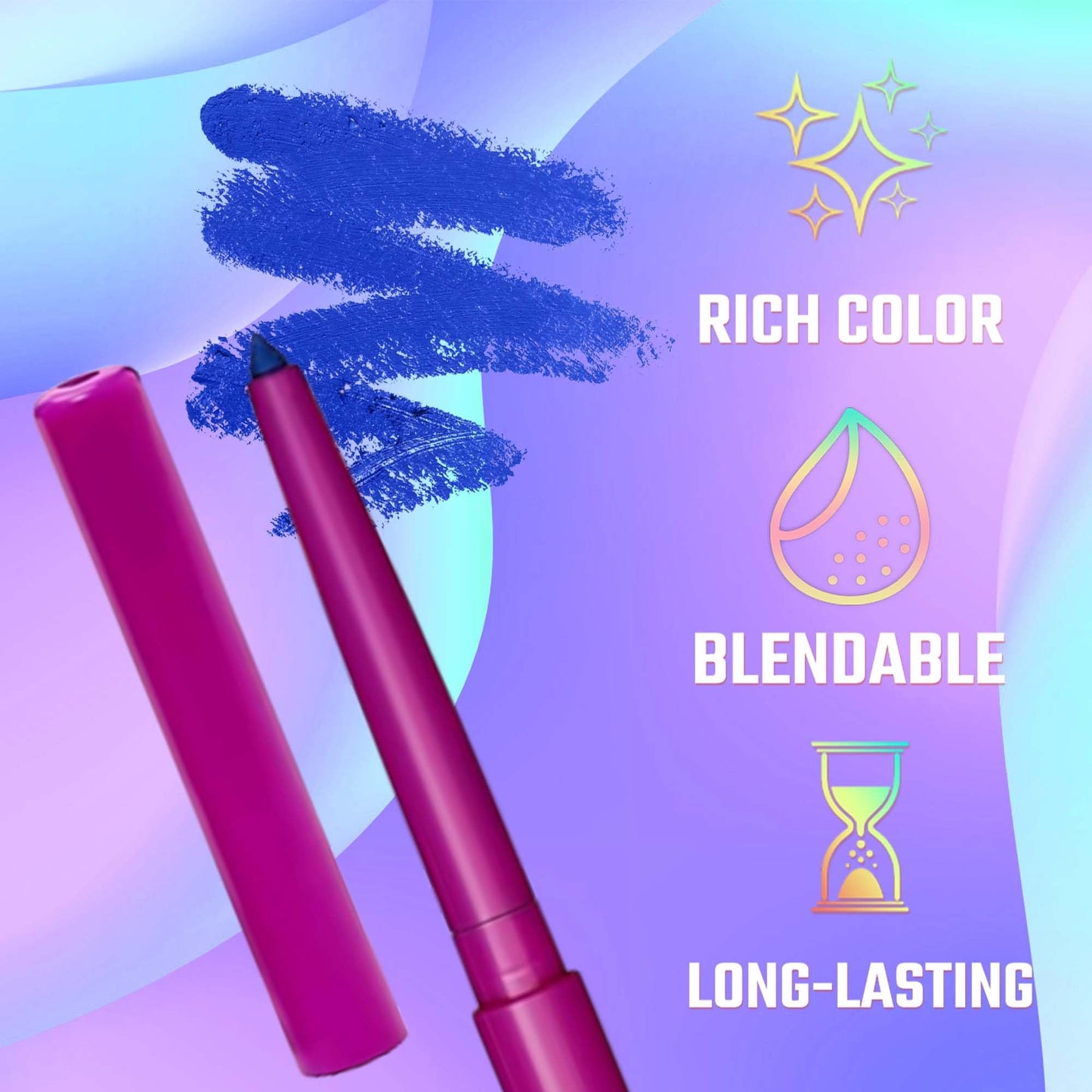 Juvia's Place Nubian Pencil Liner - Mechanical Pencil Liner, Long-lasting Makeup, Blendable, Light & Non-sticky, Compact Makeup (Royal)