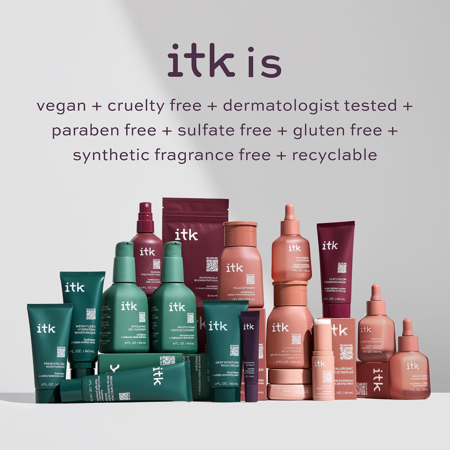 ITK Tri-Acid Facial Toner with AHA, BHA, PHA + Niacinamide - Exfoliate Face + Minimize Pores - Salicylic + Lactic Acid - Brighten Dark Spots + Glow, 5