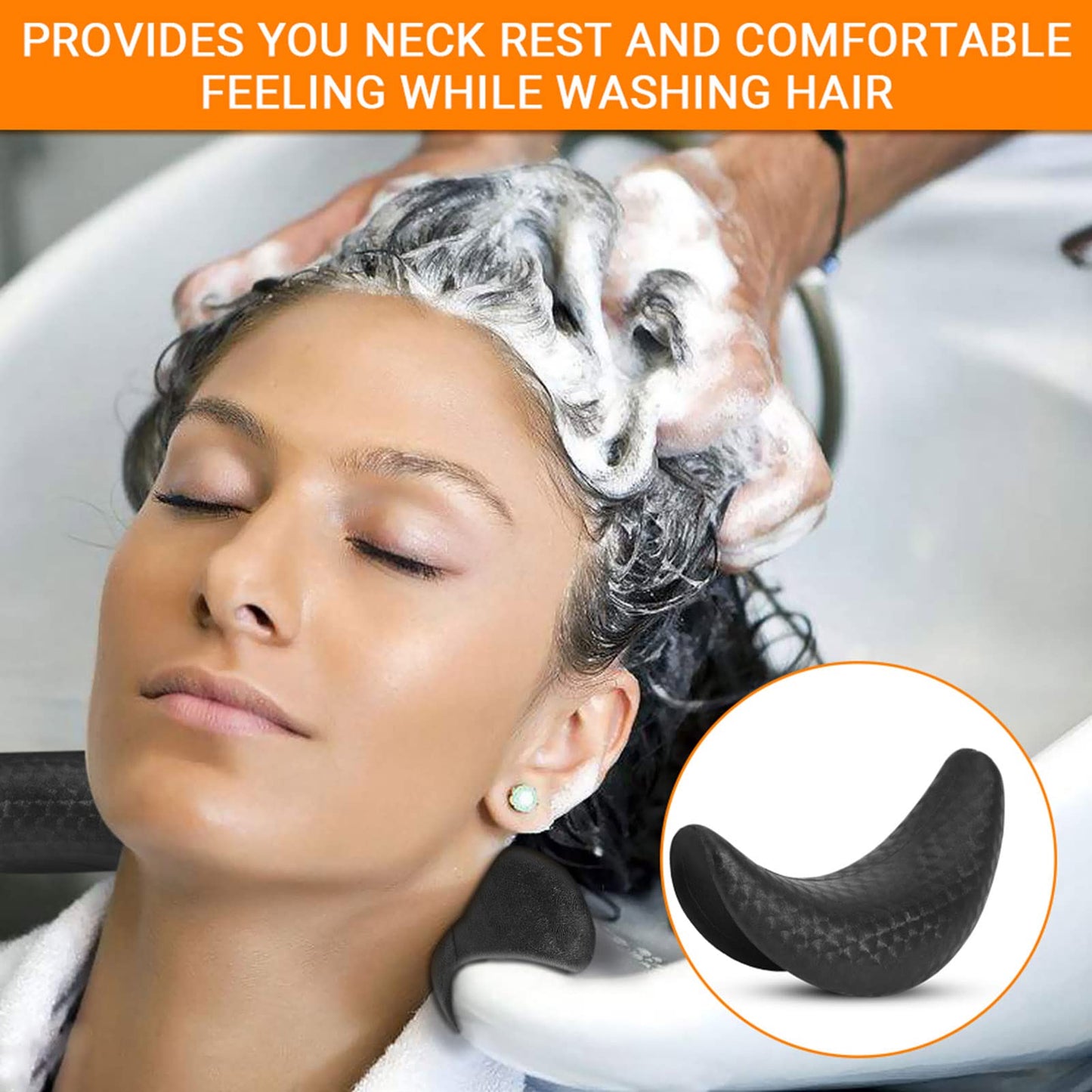 Shampoo Bowl Neck Rest, PVC Soft Cushion for Salon and Home Use, Black Beauty and Personal Care Yosoo Health Gear