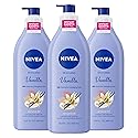 NIVEA Oil Infused Vanilla and Almond Oil Body Lotion for Women, Fast-Absorbing and Non-Greasy Vanilla Scented Lotion Moisturizes for 48 Hours, 16.9 Fl