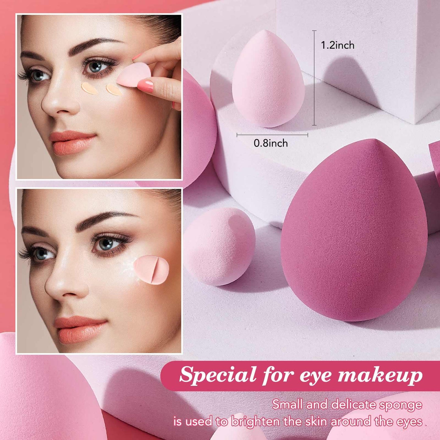 14PCS Makeup Sponge Set, Beauty Blender Sponge for Foundation Blending with 3PCS Mini Makeup Sponges & 4PCS Triangle Powder Puff, Soft Make Up Sponges Beauty and Personal Care Kolavia
