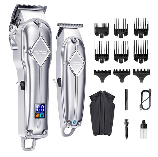 Mens Hair Clippers, 2 PCS for Men Professional Cutting Kit Beard Trimmer Barbers Cordless Close T-Blade Beauty and Personal Care QDKVTNDJZ