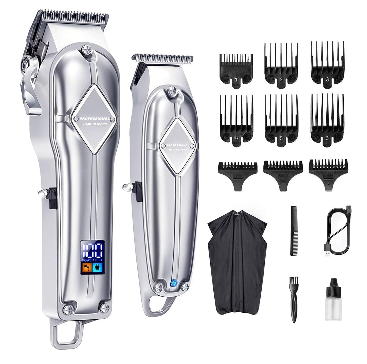 QDKVTNDJZ Hair Clippers for Men, 2 PCS for Professional Cutting Kit Beard Trimmer Barbers Cordless Close T-Blade Beauty and Personal Care QDKVTNDJZ