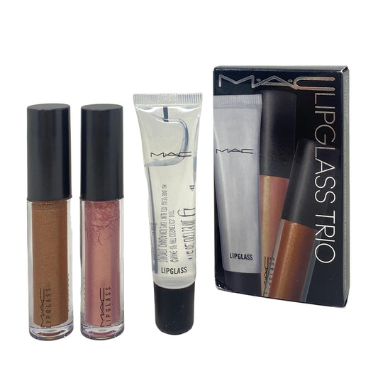 MAC Cosmetics Glossed Out Lipglass Trio - Oh Baby, Nymphette and Lipglass Clear.