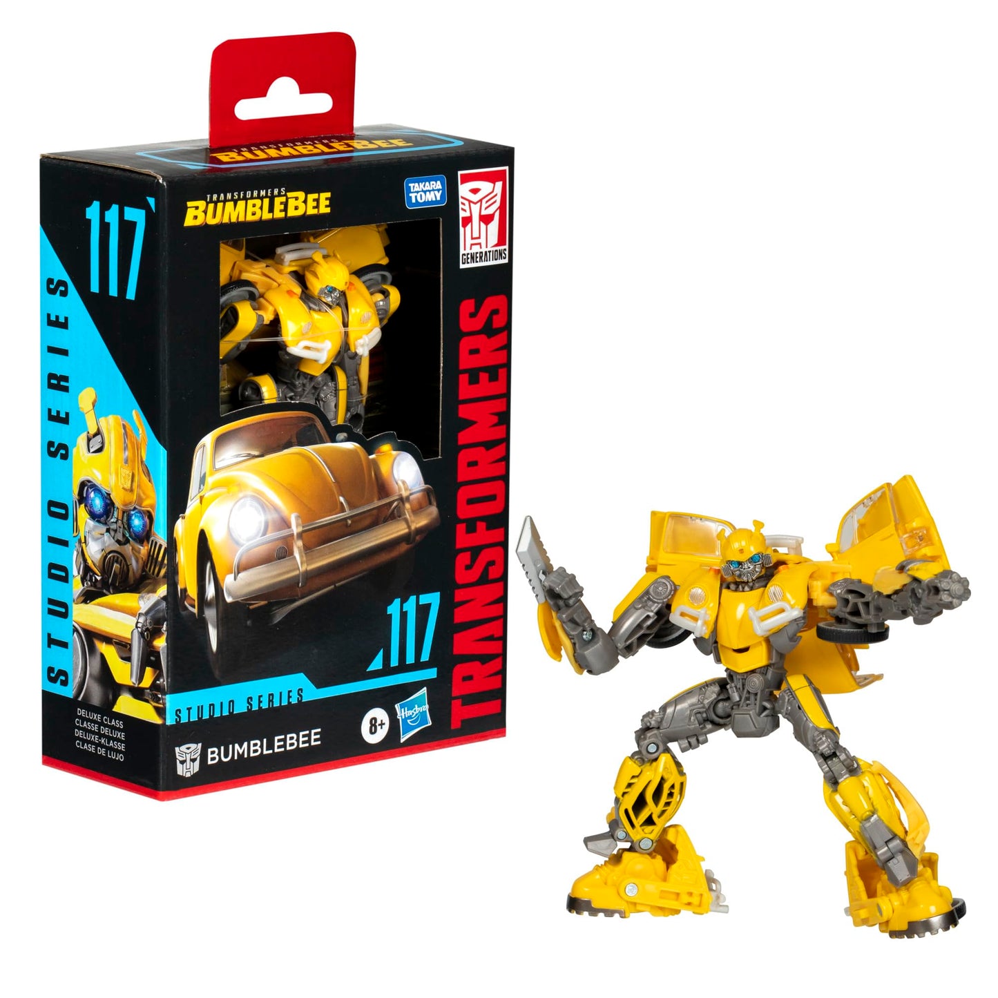 Transformers Toys Studio Series Deluxe Class Bumblebee 117 Bumblebee 4.5-inch Converting Action Figure, 8+