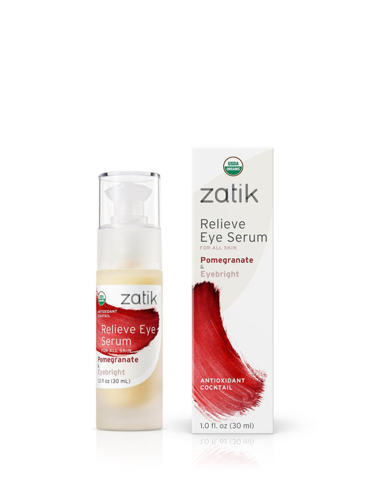 Zatik Naturals - Relieve Eye Serum with Pomegranate and Eyebright Antioxidant, USDA Certified Organic, Rekindle and Elevate Youthfulness Around Thin Beauty & Personal Care Zatik