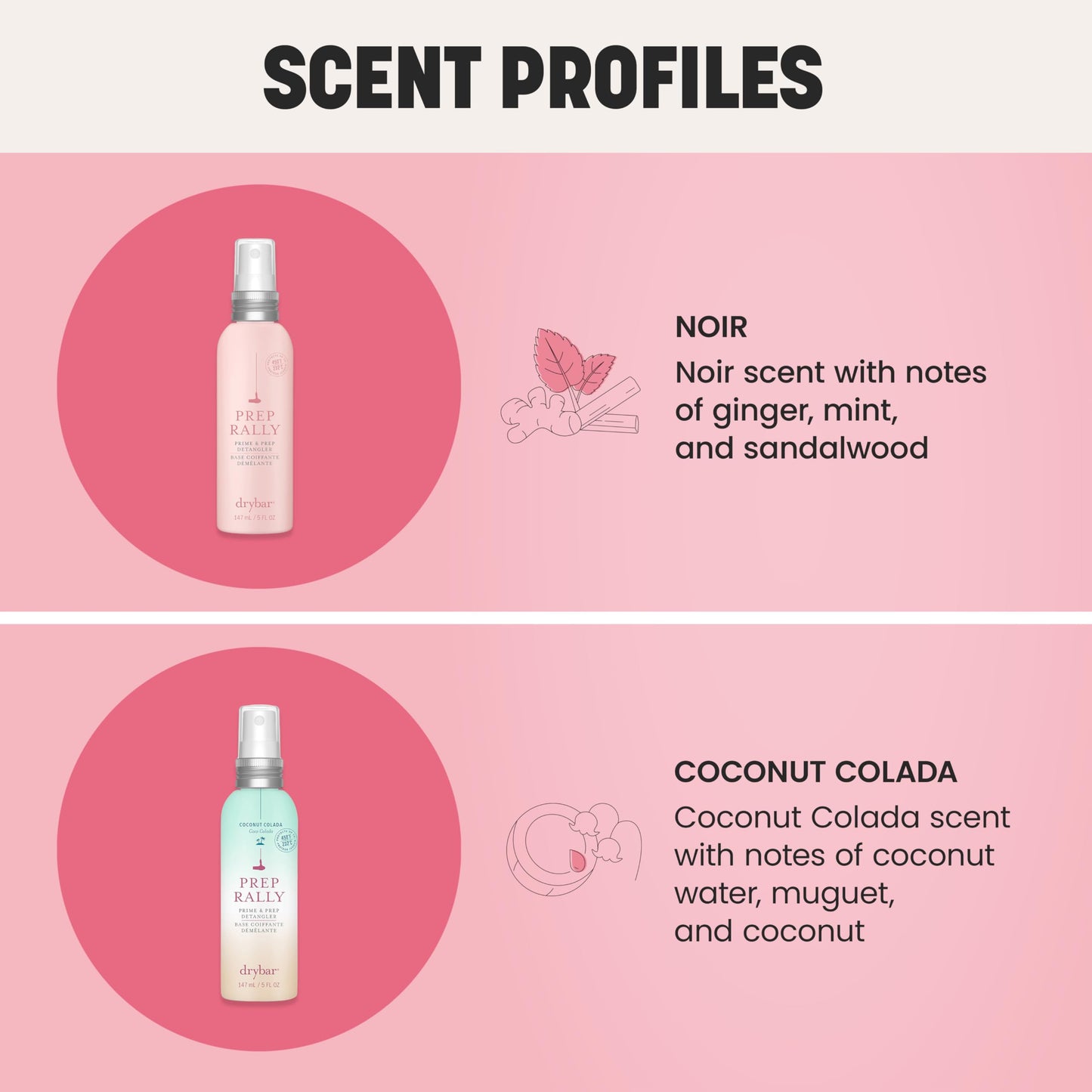 Drybar Prep Rally Prime & Prep Detangler Coconut Colada Scent - Full Size | Nourishes Hair, Detangles with Ease, Leaves Hair Soft & Manageable