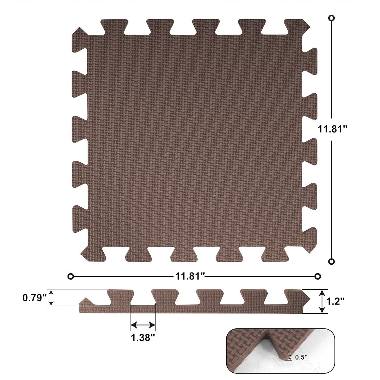 BalanceFrom Puzzle Play Mat – 36 Interlocking Foam Floor Tiles, Blue/Brown/Beige, Soft Playroom Flooring for Indoor & Outdoor Playpen