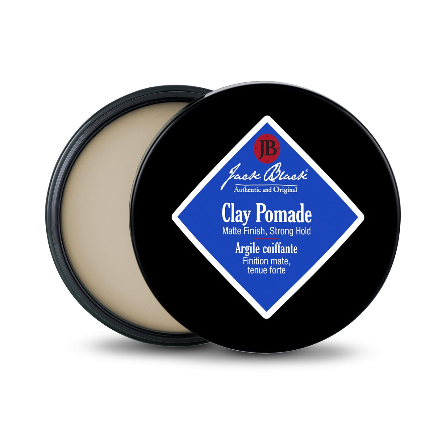 Jack Black Clay Pomade 2.75oz – PureScience Formula with Natural Oils & Botanicals, Matte Finish, Buildable Control, Fragrance-Free